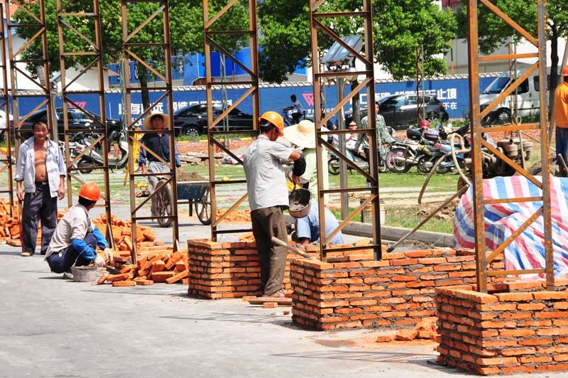 Bauarbeiter im Einsatz
