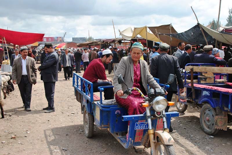 Im Pailettenkleid auf dem Viehmarkt